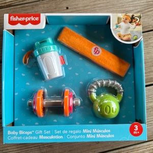 Fisher Price Baby Biceps Gift Set Mini Biceps Rattle Workout Weights Baby Toy